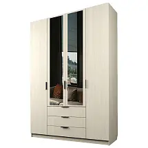 Шкаф ЭКОН распашной 4-х дверный с 3-мя ящиками с 2-мя зеркалами